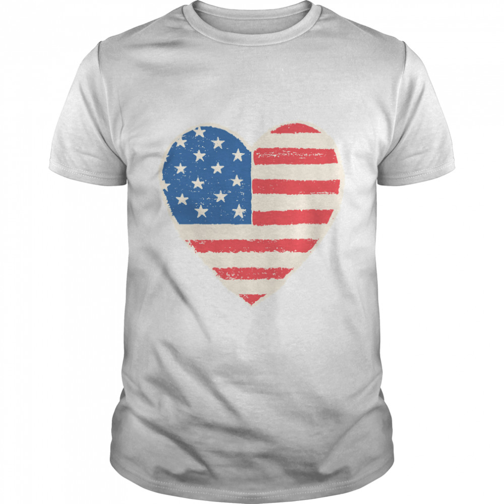 Love Heart USA United States of America - Stars and Stripes - Independence Day July 4th retro Classi