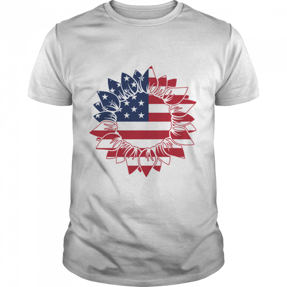 SUNFLOWER AMERICAN FLAG Classic T-Shirt