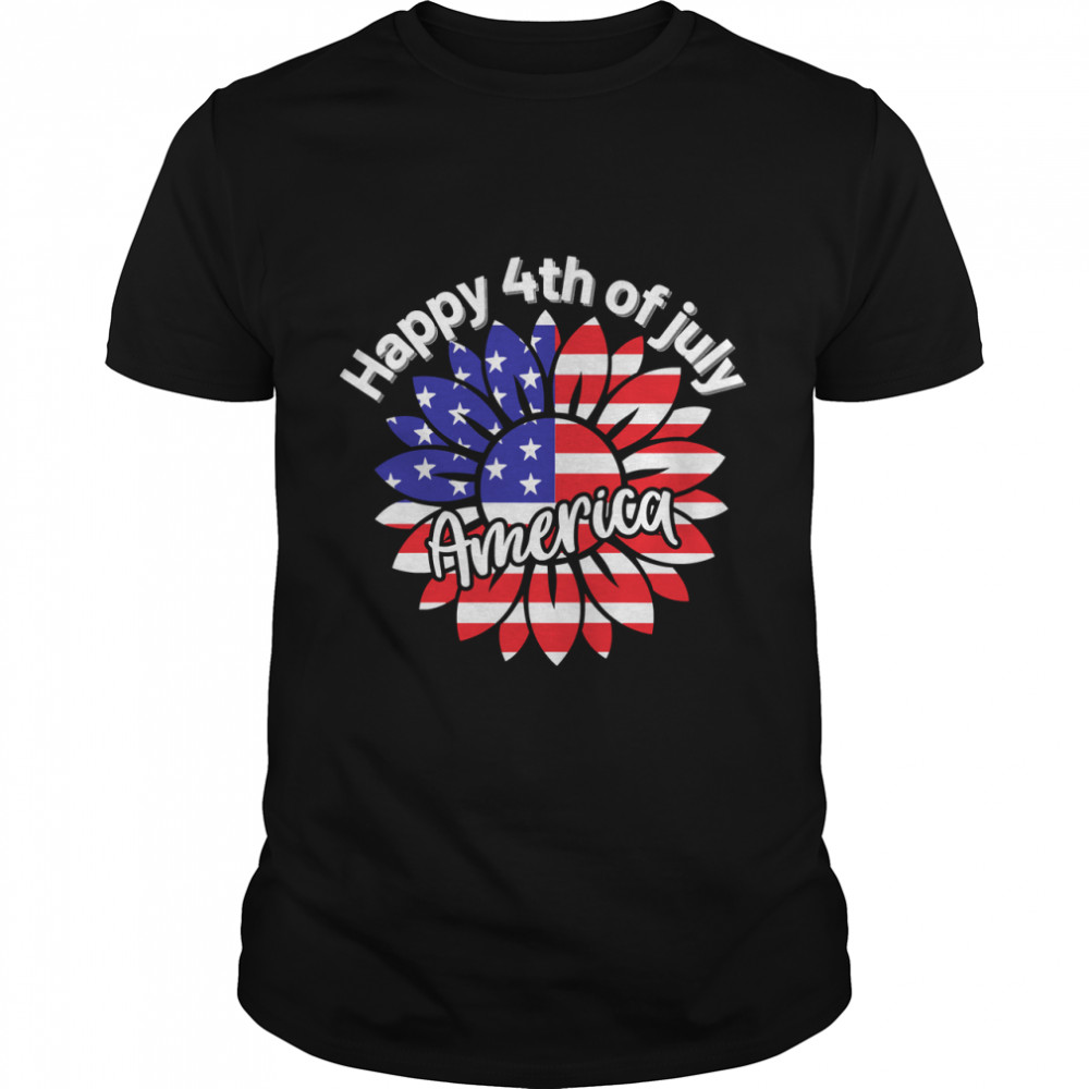 Sunflower Happy 4th of july America  Essential T-Shirt
