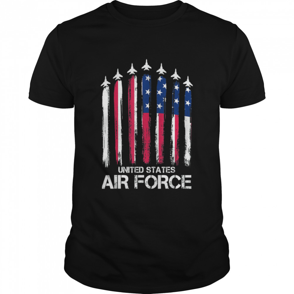 Air Force US Veterans American Flag 4th of July Patriotic  Classic Men's T-shirt