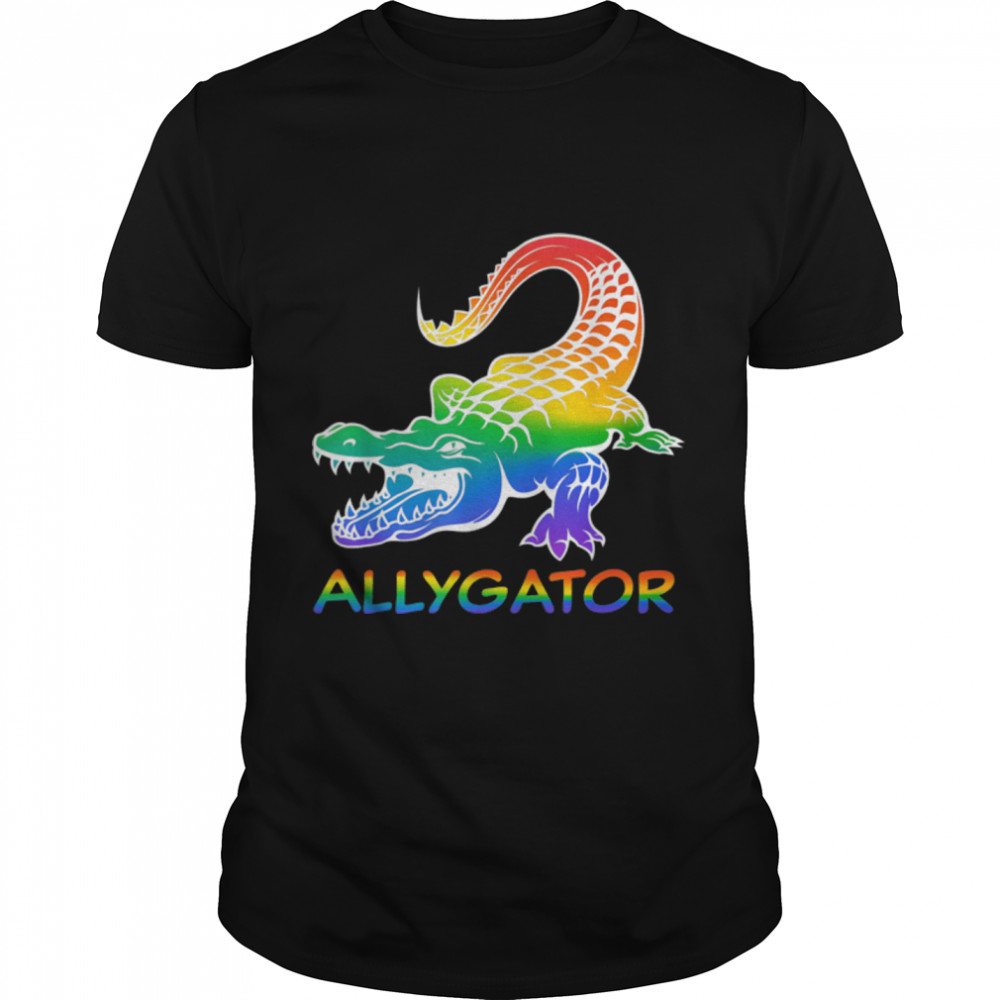 Colorful Alligator Crocodile Rainbow Ally Pride Month Lgbtq T-Shirt B0B317Lsll