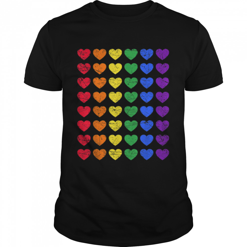 Cute Heart Rainbow Lgbt Flag Lesbian Gay Pride Month 2022 T-Shirt B0B31Frf4D
