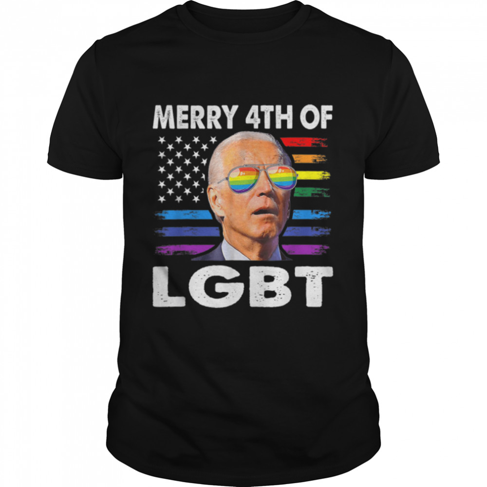 Funny Joe Biden Merry Happy 4th Shirt Biden LGBT Gay Pride T-Shirt B0B31FZRTT