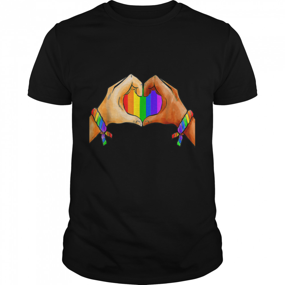 Gay Pride Clothing Lgbt Rainbow Flag Heart Lgbt Pride Month T-Shirt B0B31F2Xmy