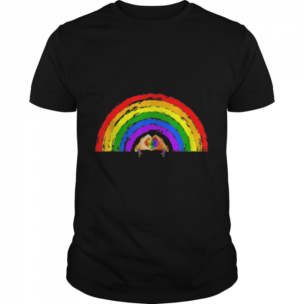 Gay Pride Clothing Lgbt Rainbow Flag Heart Lgbt Pride Month T-Shirt B0B31Gjntr
