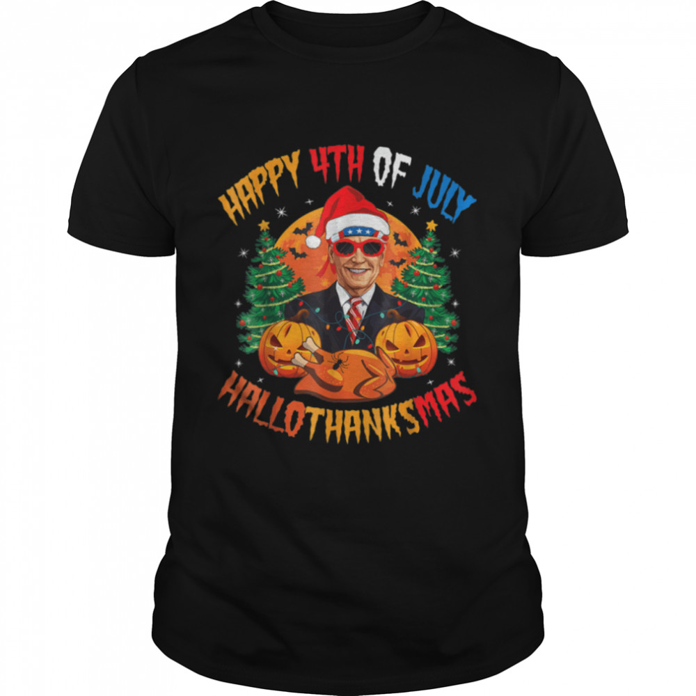 Joe Biden Confused Merry Happy Funny 4Th Of July T-Shirt B0B33Xlr4X