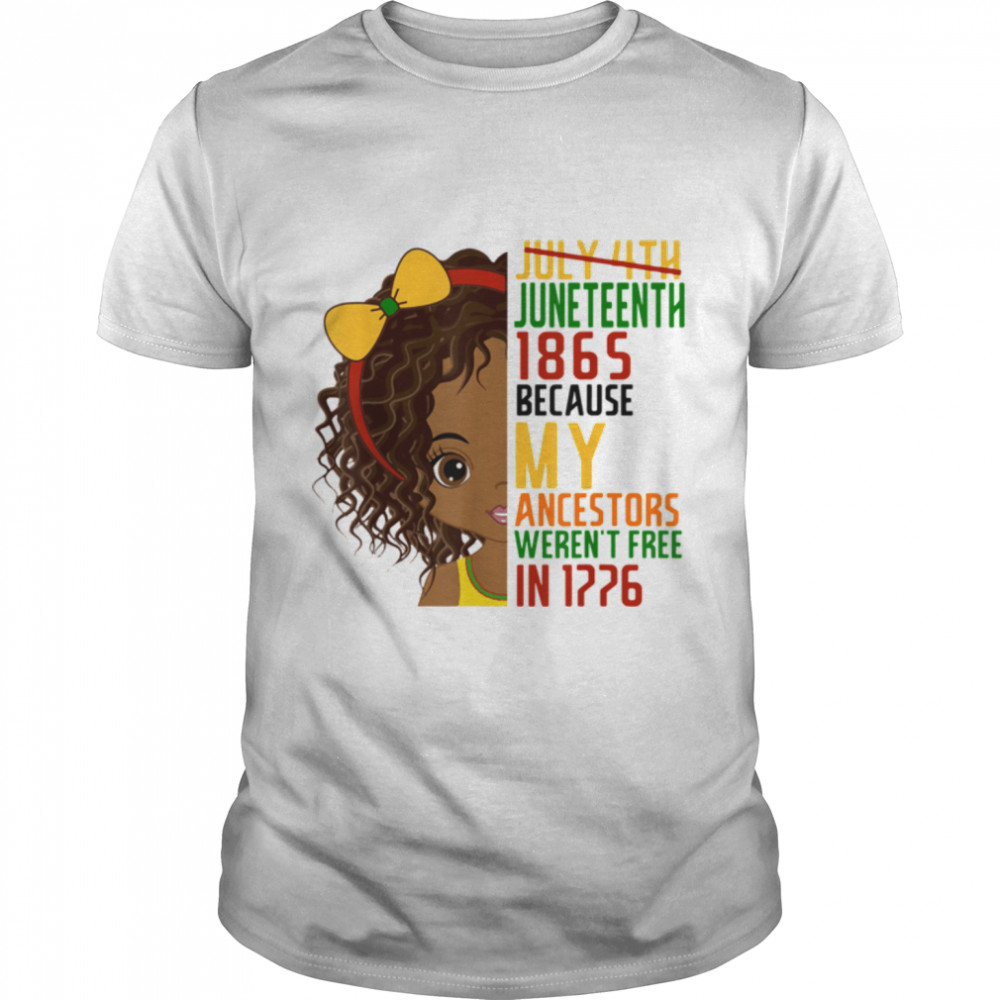 Juneteenth Ancestors Black Girl African American Flag Pride T-Shirt B0B317394B