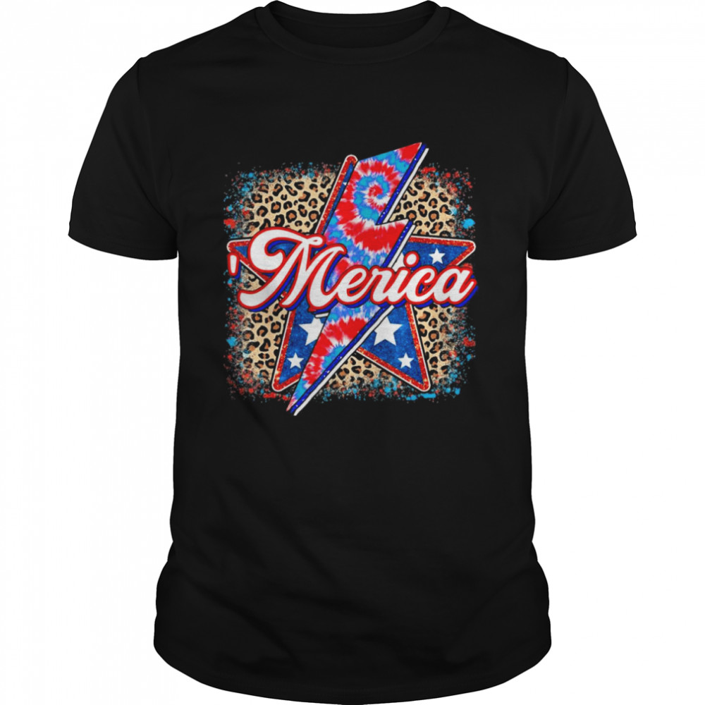 Leopard Merica American Flag Shirt