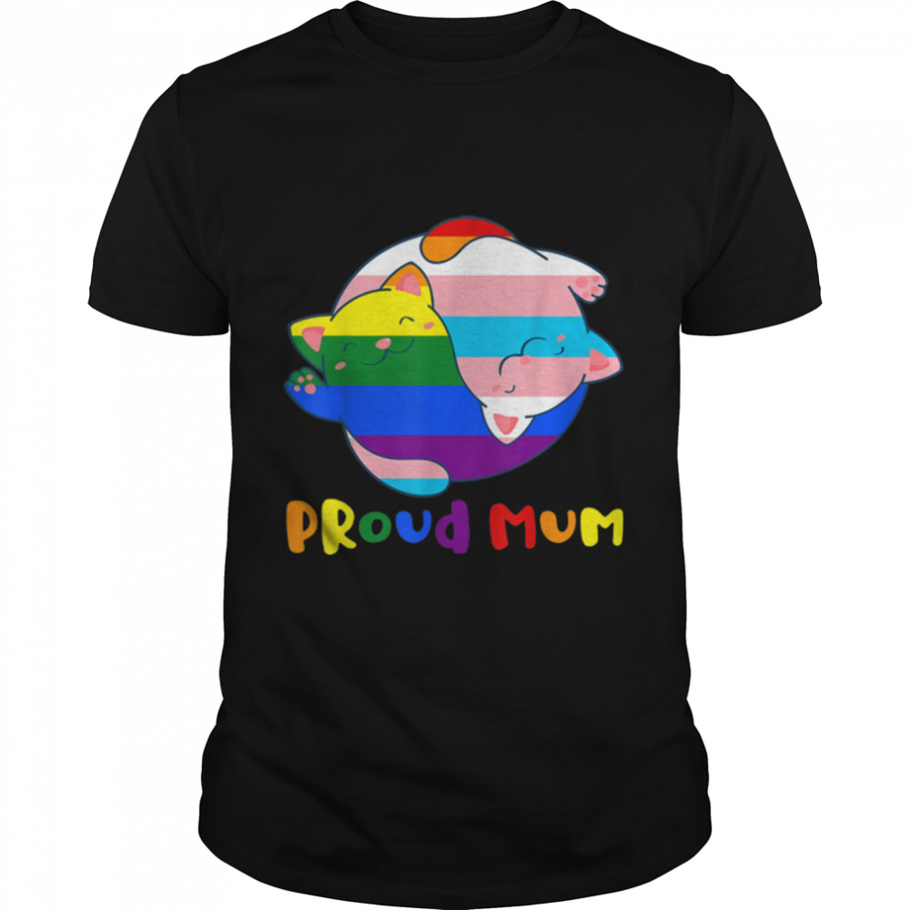 Pretty Proud Mum Lgbt Gay Pride Month Rainbow Flag Lgbtq T-Shirt B0B31Gsmvn