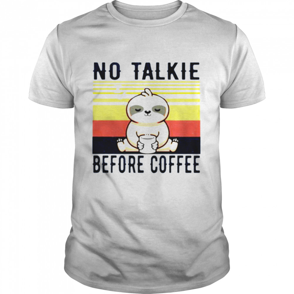Sloth No Talkie Before Coffee Vintage T-Shirt