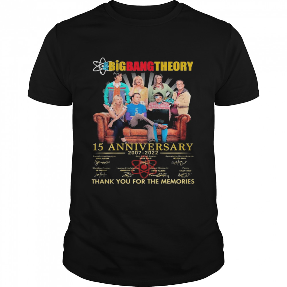 The Big Bang Theory 15 Anniversary 2007-2022 Thank You For The Memories Signatures Shirt