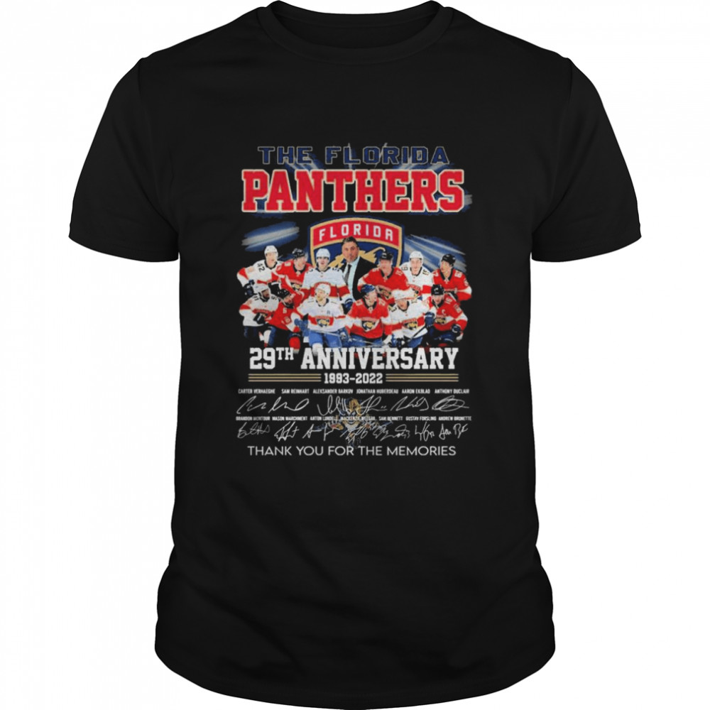 The Florida Panthers 29Th Anniversary 1993-2022 Thank You For The Memories Signatures Shirt