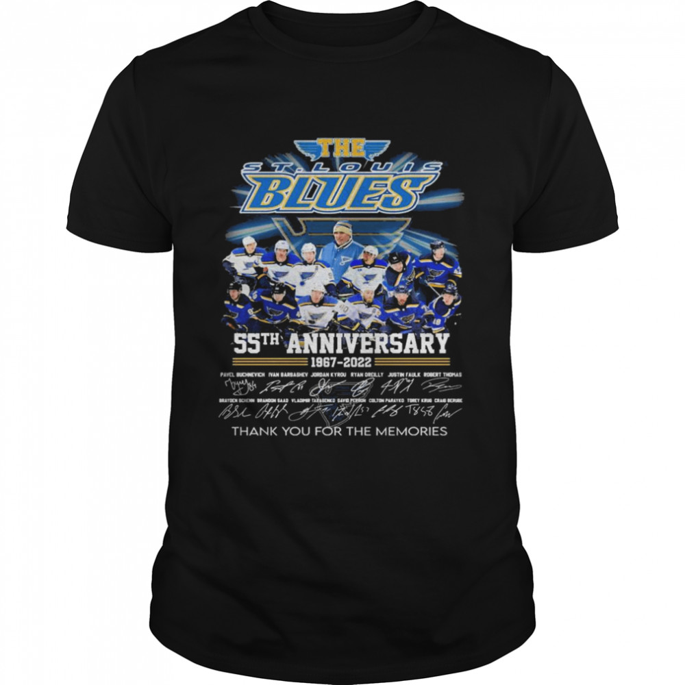 The St Louis Blues 55Th Anniversary 1967-2022 Thank You For The Memories Signatures Shirt