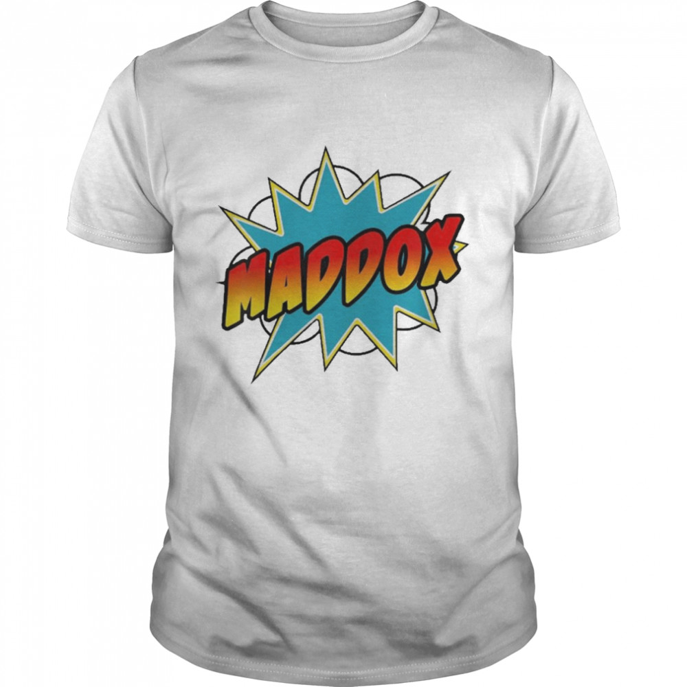 Boys Maddox Name Comic Book Superhero Shirt