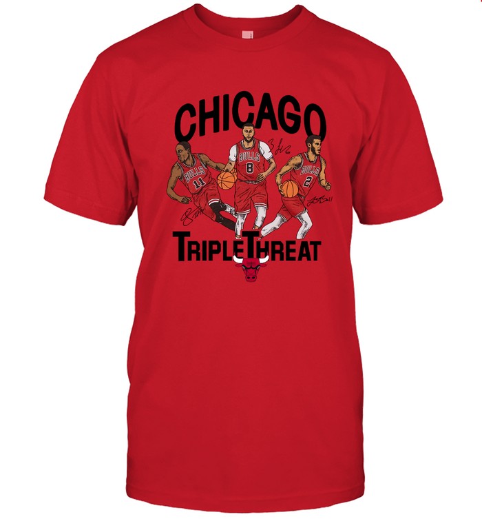 Bulls Triple Threat Derozan Lavine Ball Tee Shirt