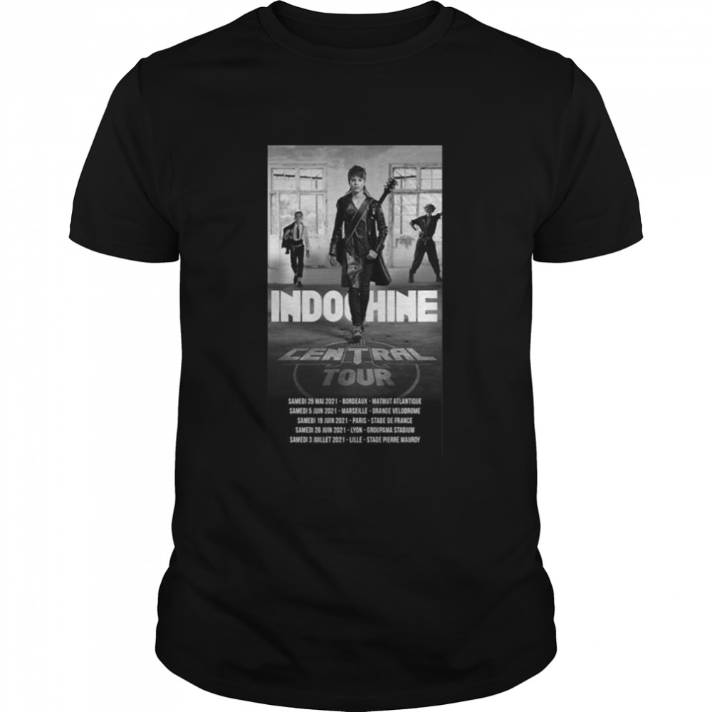 Central Tour Black Indochine Rock Band Vintage Shirt