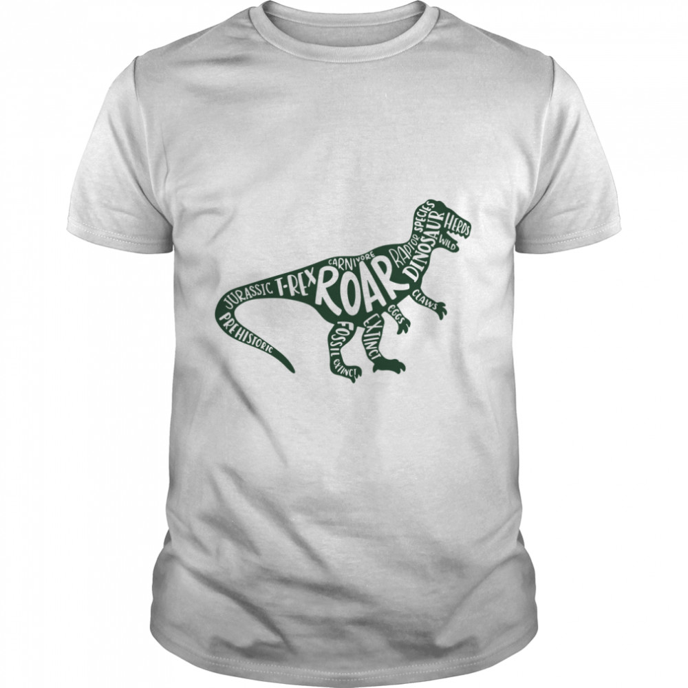 Dinosaur And Words Classic T-Shirt