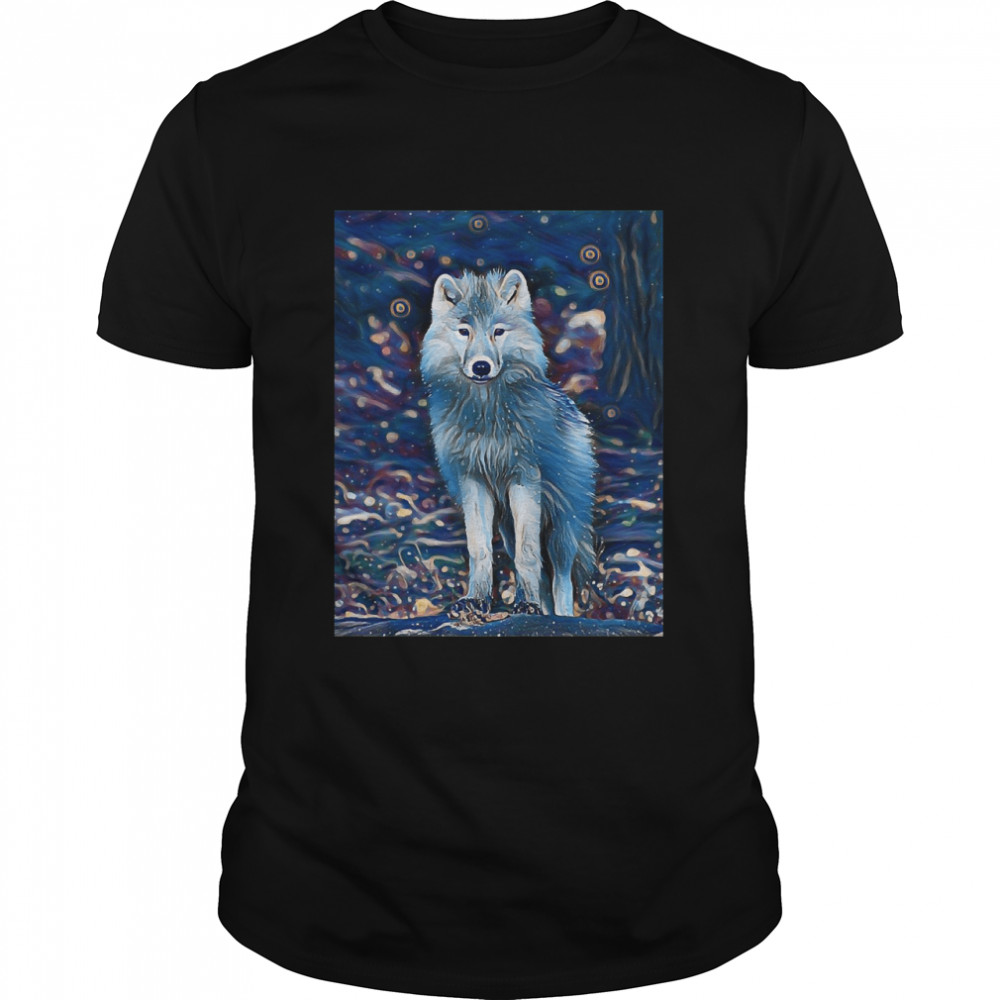 Galaxy Wolf Painting Classic T-Shirts