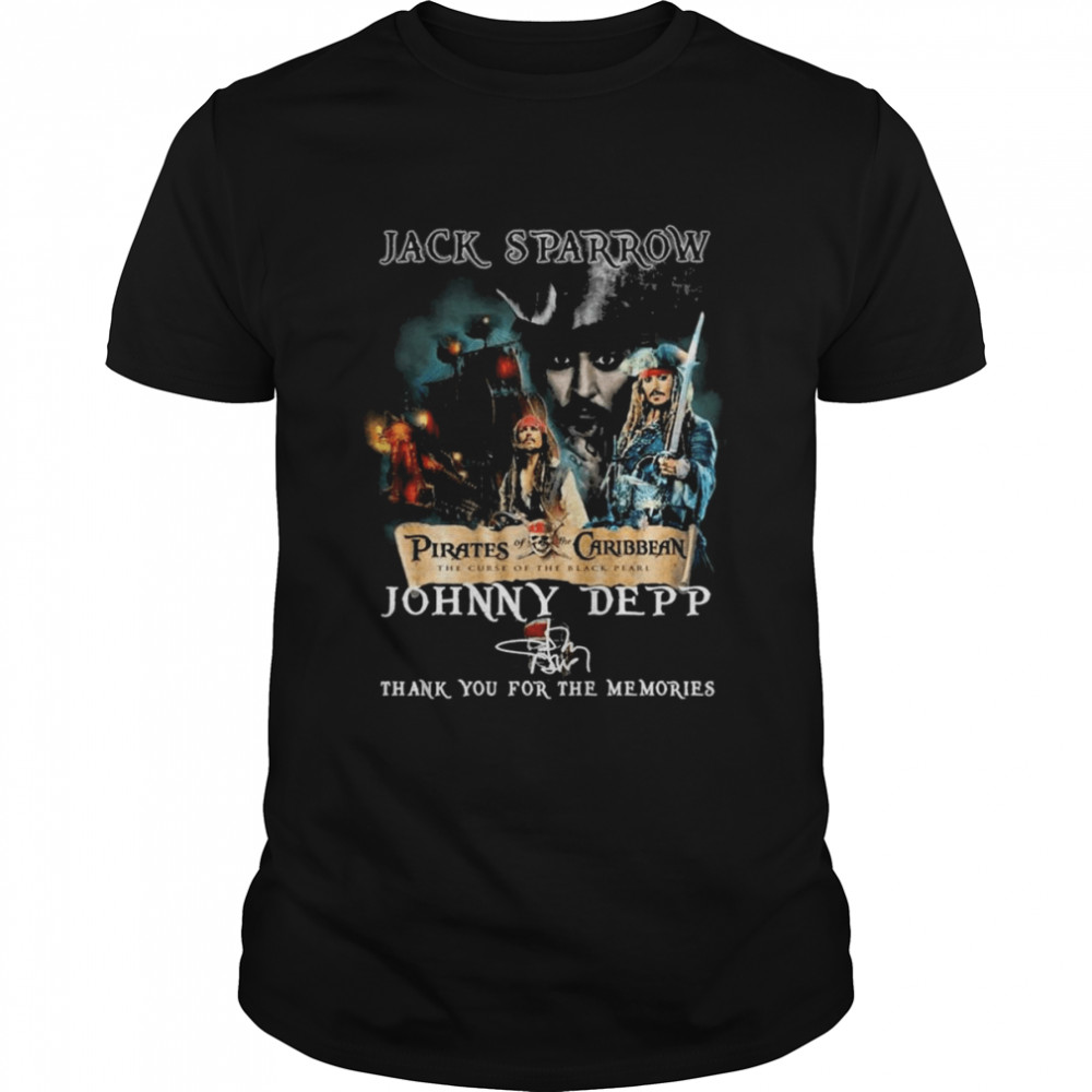 Jack Sparrow Johnny Depp Pirates Of The Caribbean The Curse Of The Black Pearl Signature Shirt