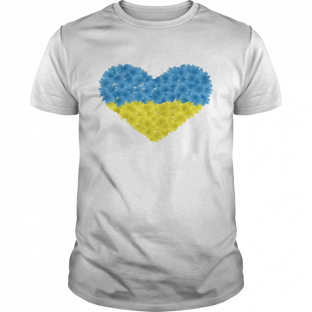 Maple Leaf Ukraine Flag Heart Love Support Ukrainians Shirt