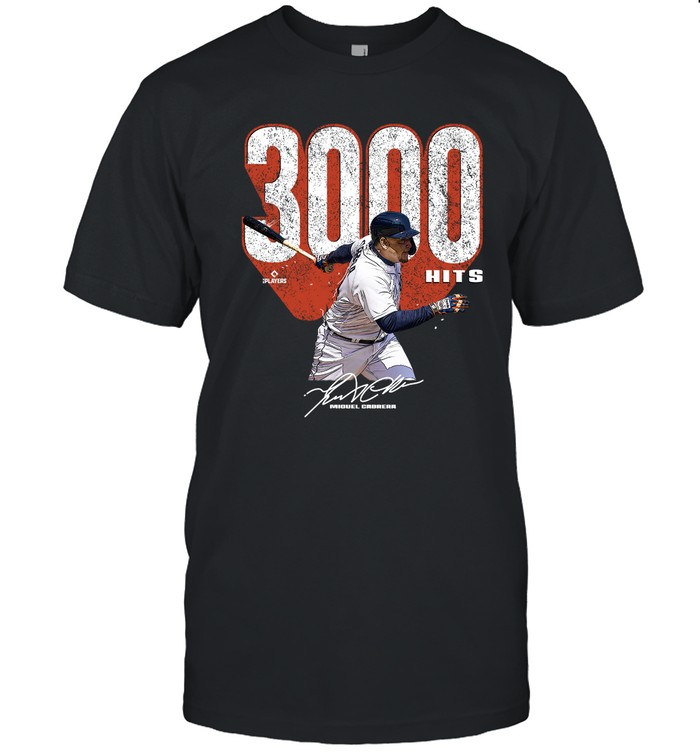 Miguel Cabrera Detroit 3000 Hits Wht Shirt