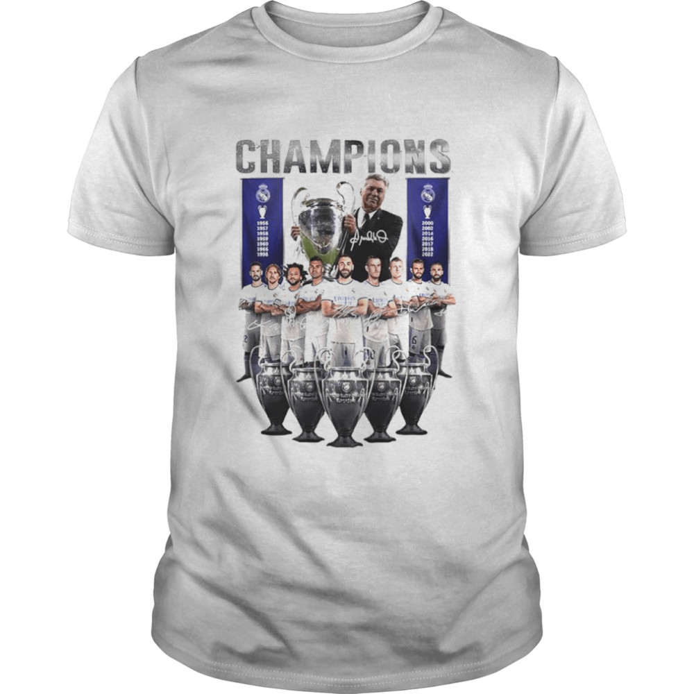 Real Madrid Champions signatures shirt