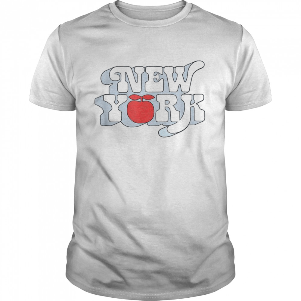 Trendy New York Big Apple Simple Vintage Text Shirt