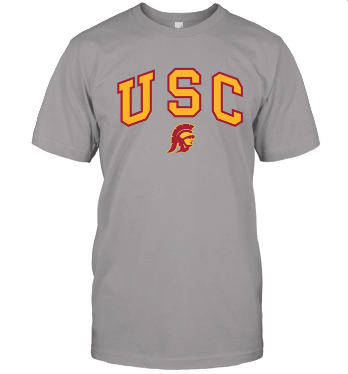 Heathered Gray USC Trojans Big And Tall Arch Over T-Shirt