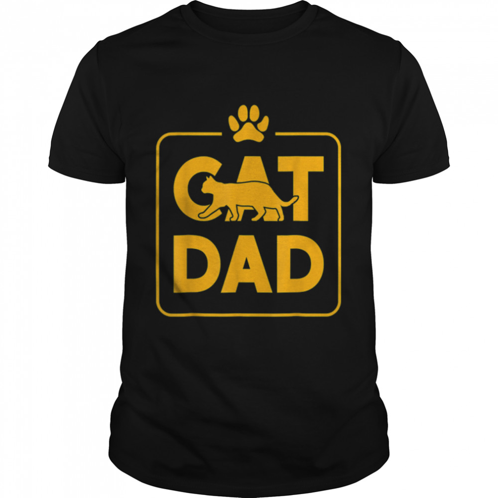 Cat DAD Funny Fathers Day Gift For Cat Daddy Cat Lovers T-Shirt B0B363VCK9