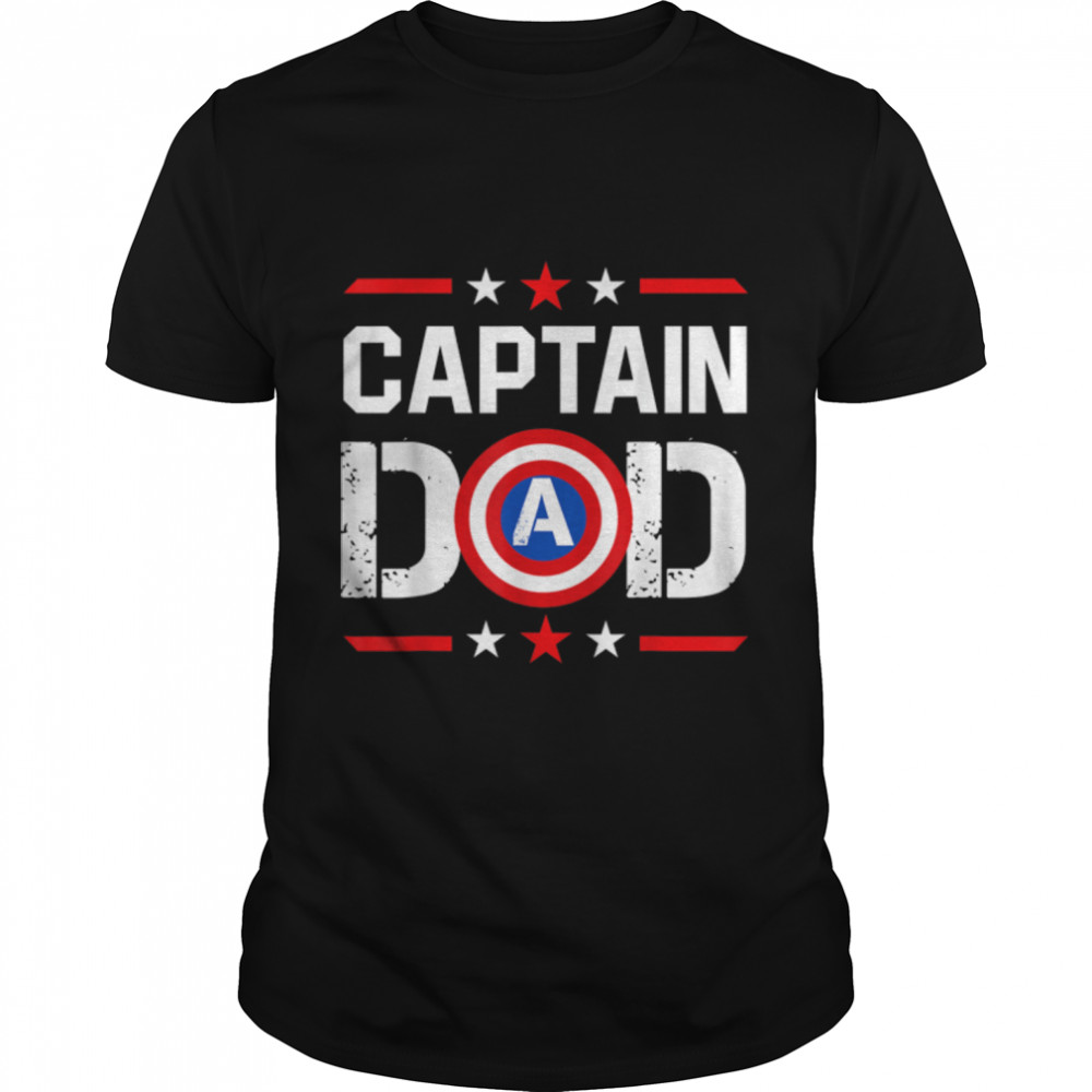 Funny Captain Dad Superhero Daddy Fathers Day For Mens Dad T-Shirt B0B363HVV9