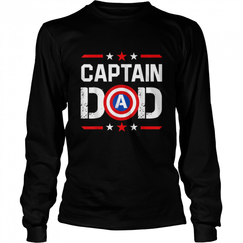 Funny Captain Dad Superhero Daddy Fathers Day For Mens Dad T- B0B363HVV9 Long Sleeved T-shirt