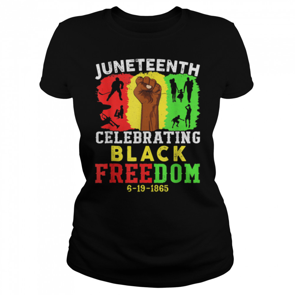 Juneteenth Celebrating Black Freedom June 19th 1865 Retro T- B0B35R3RFR Classic Women's T-shirt