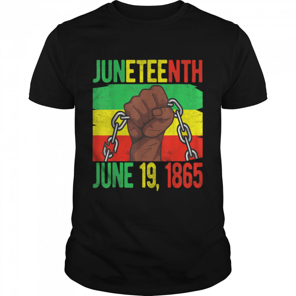 Juneteenth June 19Th 1865 Juneteenth Black Freedom Day Flag T-Shirt B0B38Fs1R1