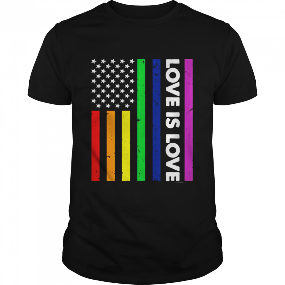 Love is love American flag shirt Classic Men's T-shirt