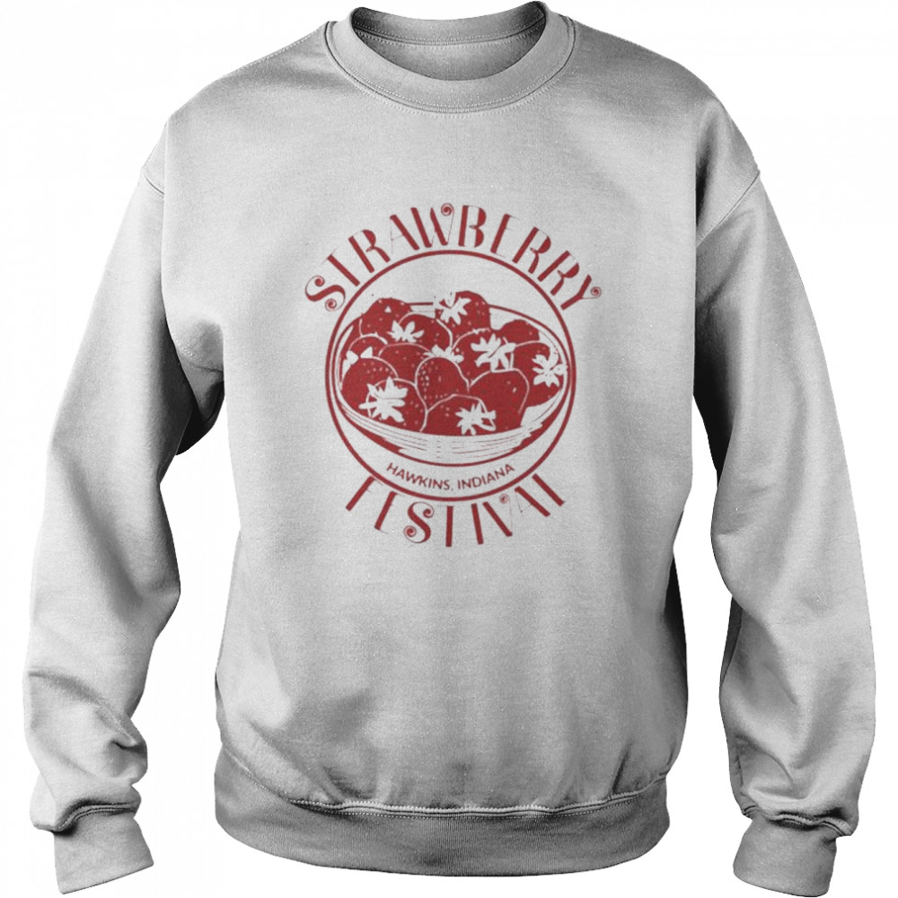 Stranger things season 4 millie bobby brown strawberry festival ringer shirt Unisex Sweatshirt