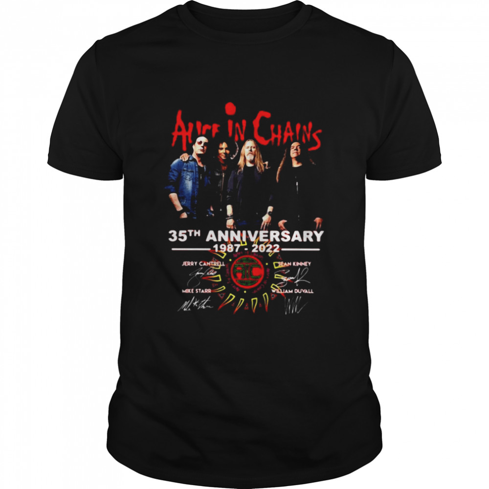 Alice In Chains 35th anniversary 1987 2022 signatures shirt