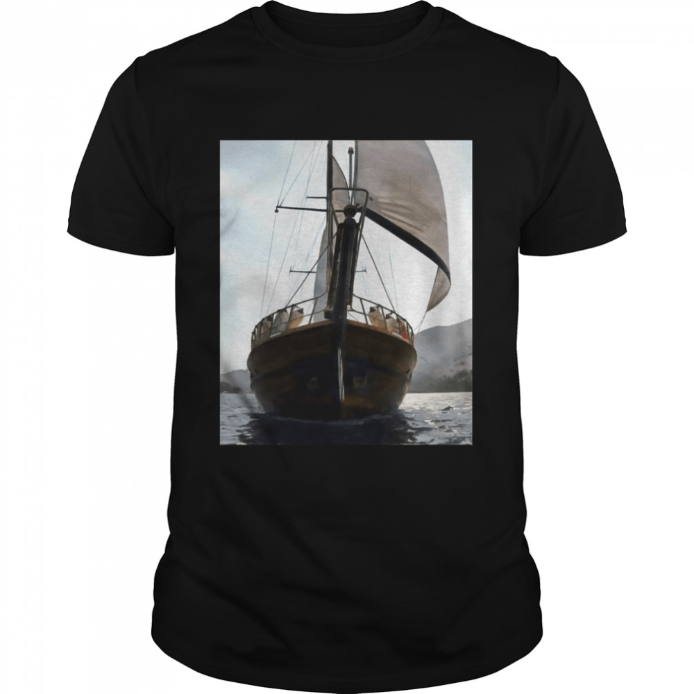Gulet Under Sail Sailing Acrylic Painting Shirt