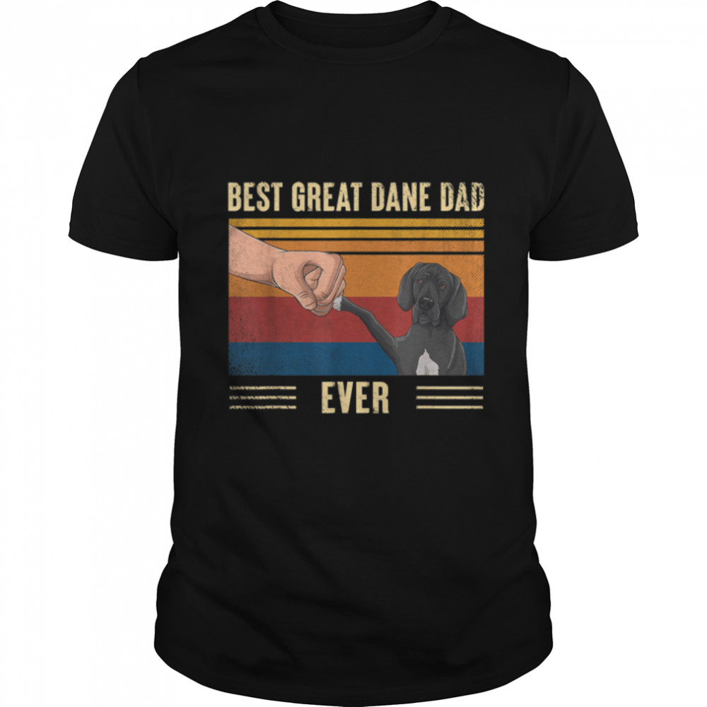 Mens Vintage Best Great Dane Dad Ever Fist Bump Dog Father'S Day T-Shirt B0B3Dmxzsd