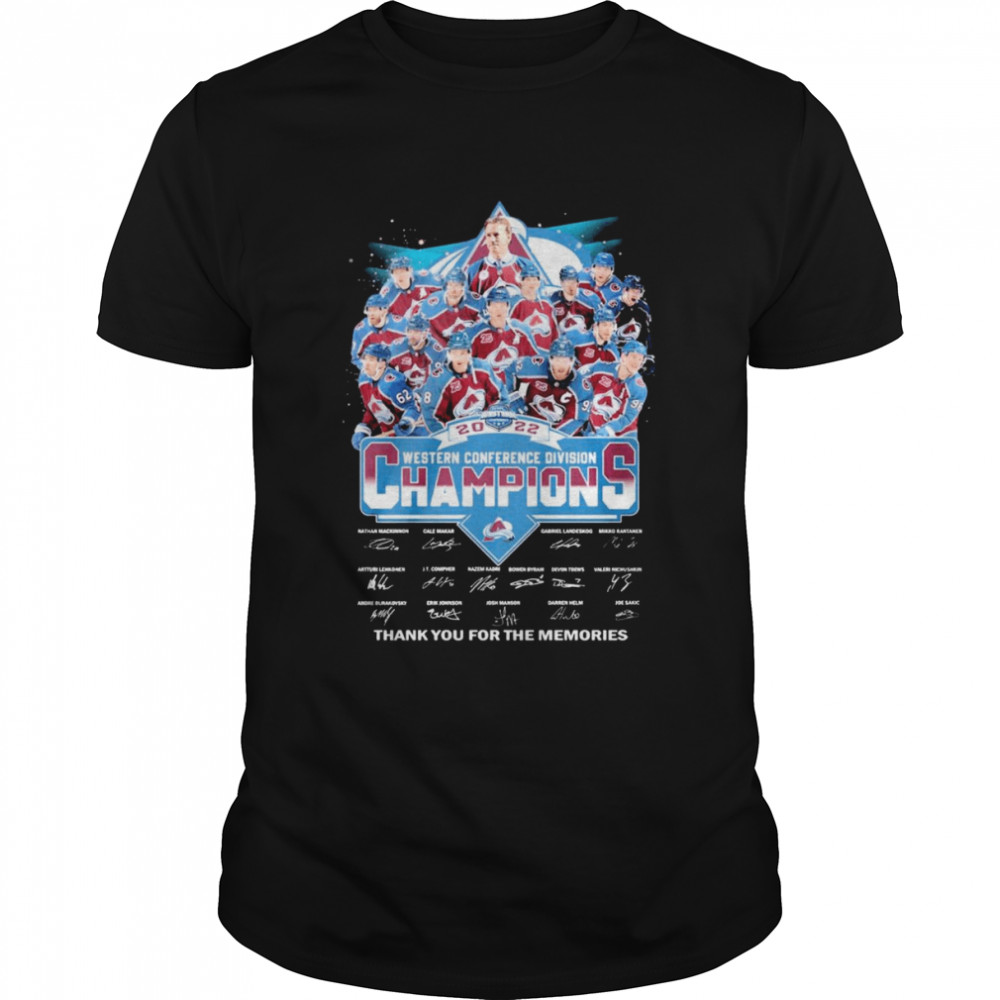 Colorado Avalanche 2022 Western Conference Champions Signatures Thank You For The Memories Shirt