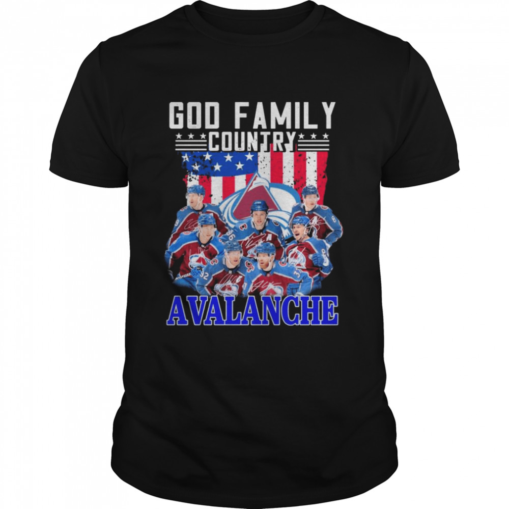 God Family Country Colorado Avalanche Signatures Shirt