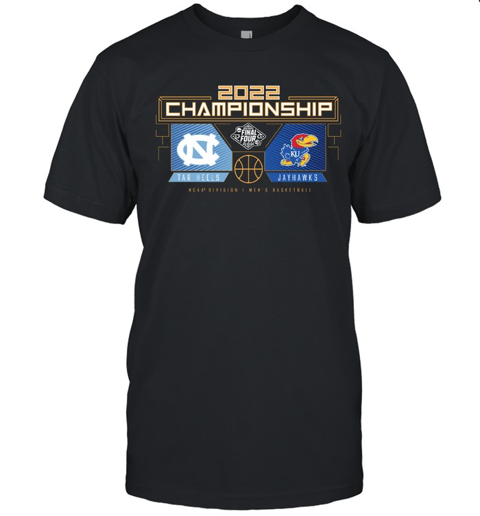 Kansas Jayhawks Vs North Carolina Tar Heels 2022 NCAA Men's Basketball National Championship Matchup Cross Over T Shirt