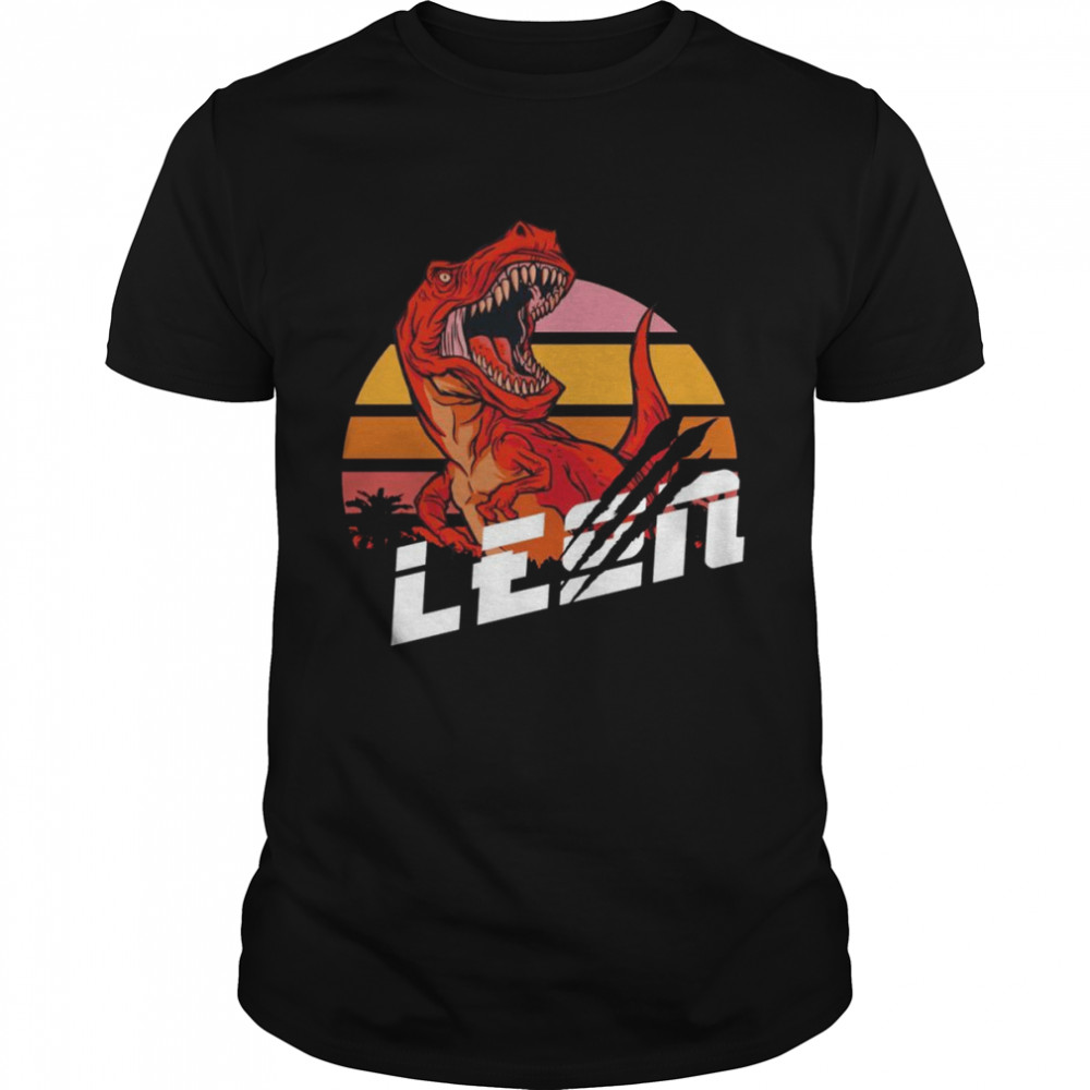 Leon Cool Boys Name With Cool Trex Shirt