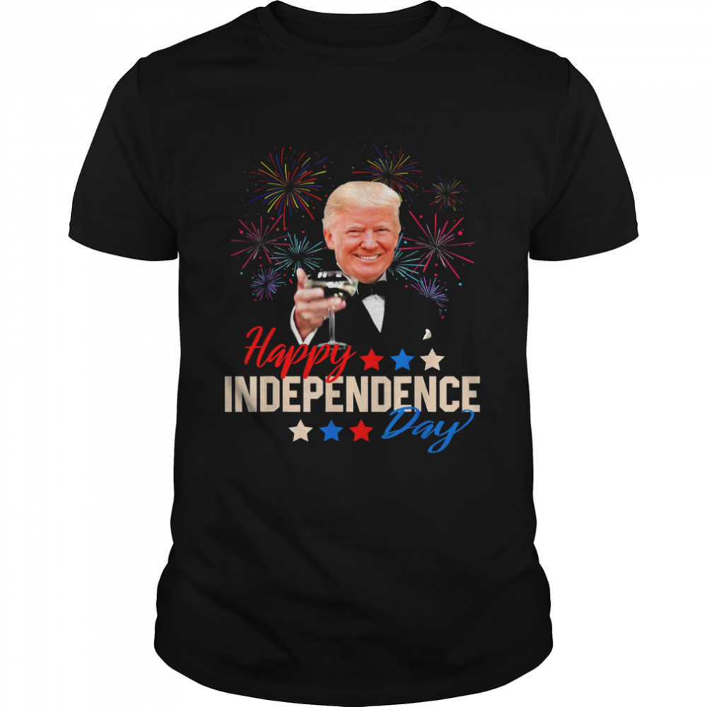 Donald Trump Happy 4th Of July American Flag Fireworks T- Classic Men's T-shirt