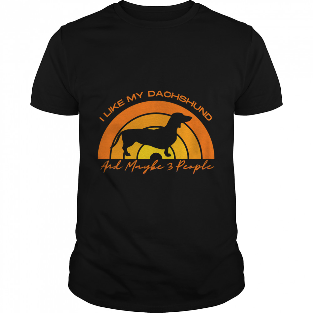 Funny Gift For Dachhund  I Like My Dachshund And Maybe 3 People   Classic T-Shirt