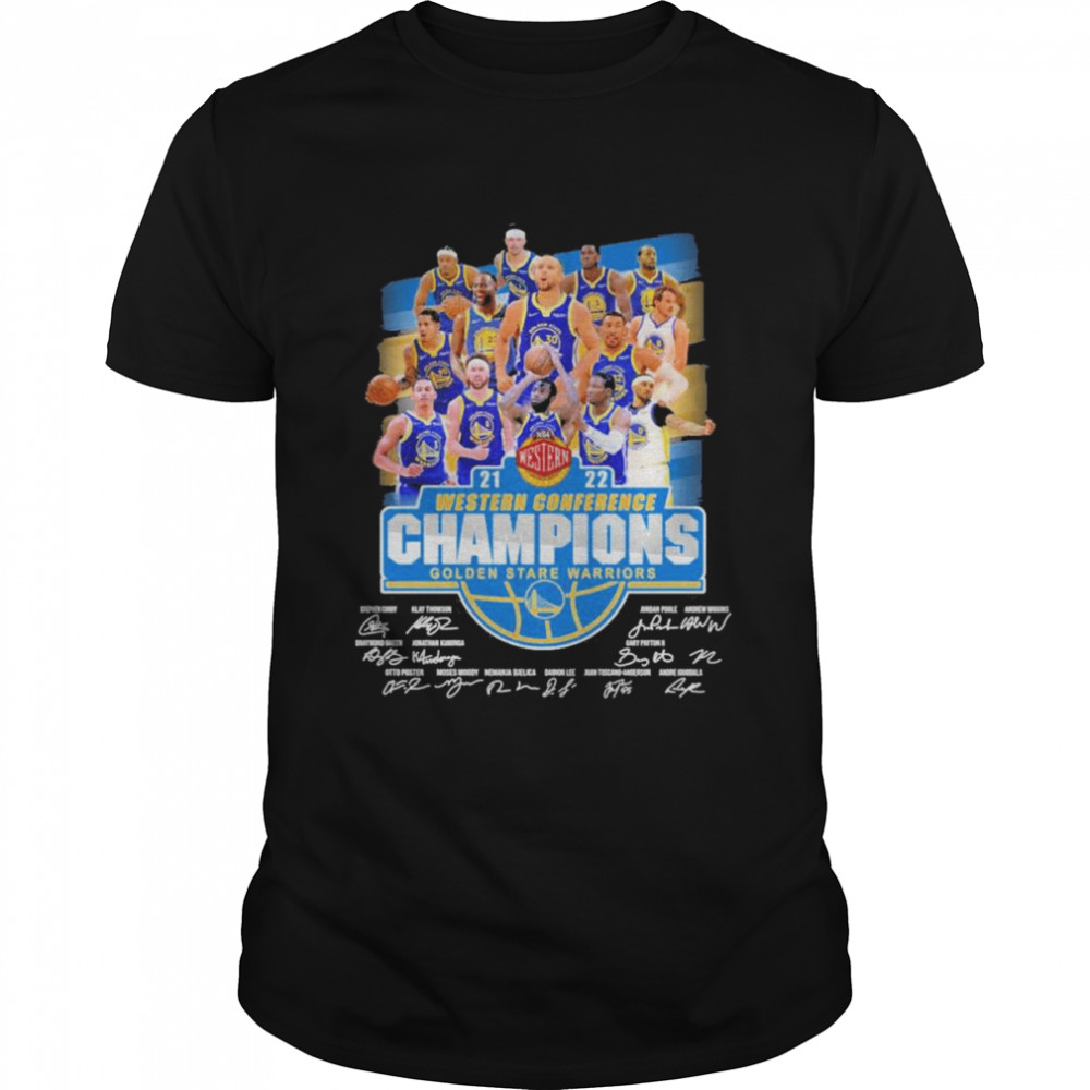 Golden State Warriors 2021-2022 Nba Western Conference Champions Signatures Shirt