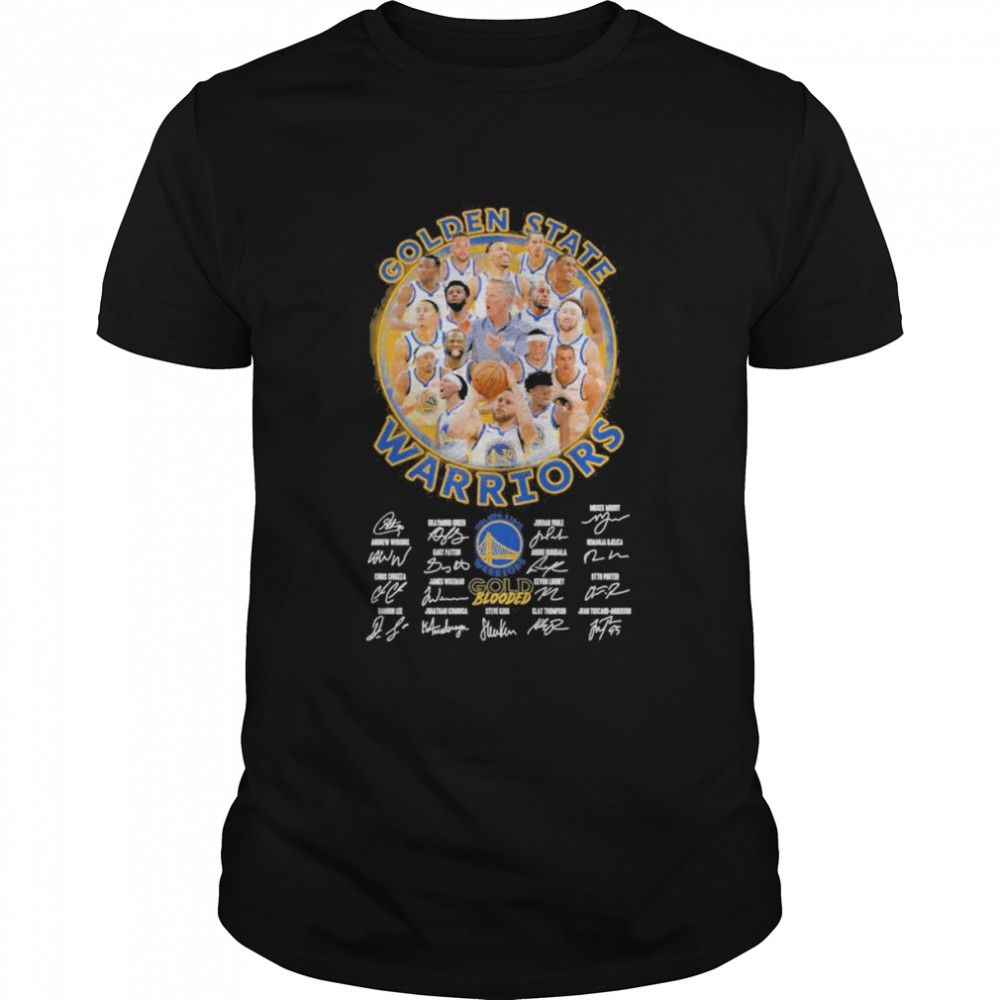 Golden State Warriors NBA Team 2022 Gold Blooded Signatures  Classic Men's T-shirt