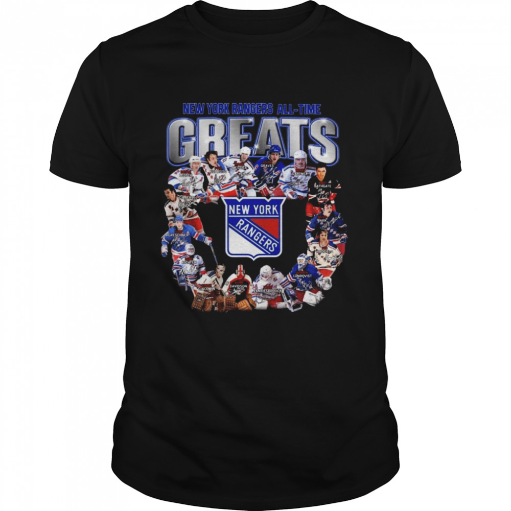 New York Rangers All-Time Greats Team Signatures Shirt