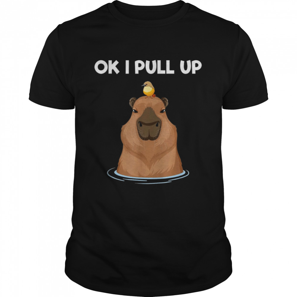 Ok I Pull Up Capybara Rodent Cute Capibara Dank Meme  Classic Men's T-shirt