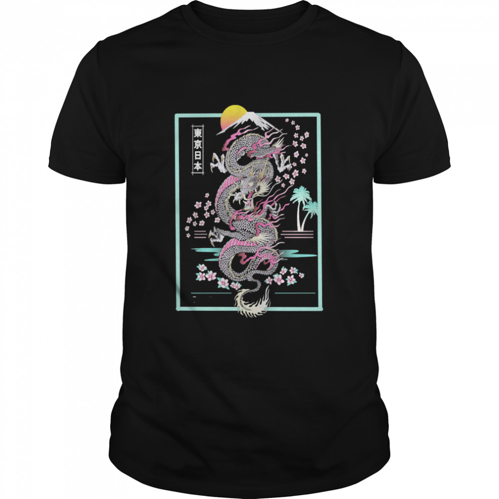 Synthwave Retrowave Japanese Dragon  Classic T-Shirt