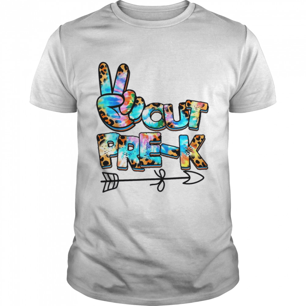 Tie Dye Leopard Peace Out Pre-K Last Day Of School Shirt